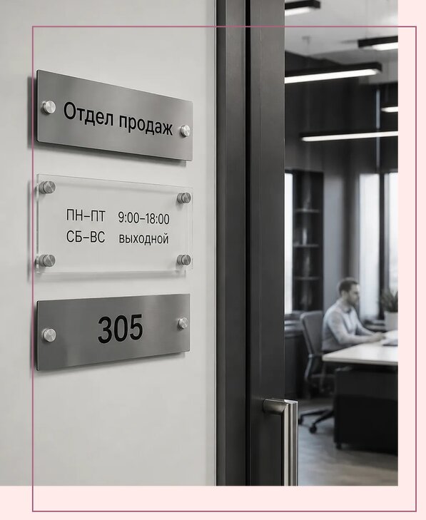 Офисные таблички на дверь в Ханты-Мансийске по цене от 5002 р. | Аванза-Хнт